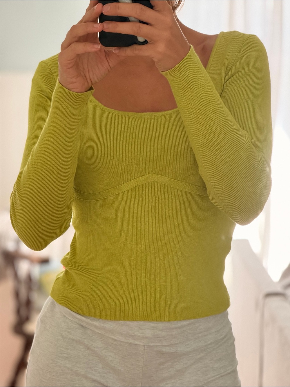 Green Knit Top